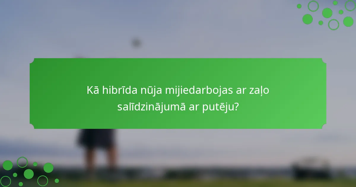Kā hibrīda nūja mijiedarbojas ar zaļo salīdzinājumā ar putēju?