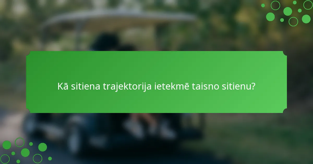 Kā sitiena trajektorija ietekmē taisno sitienu?