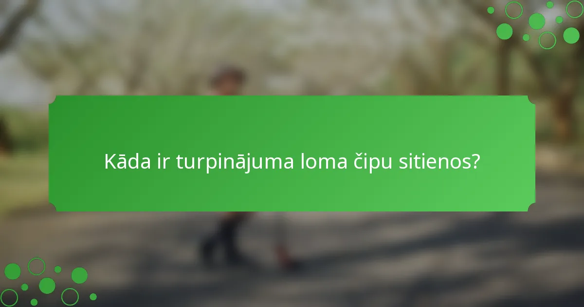 Kāda ir turpinājuma loma čipu sitienos?