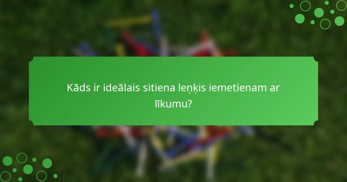 Kāds ir ideālais sitiena leņķis iemetienam ar līkumu?
