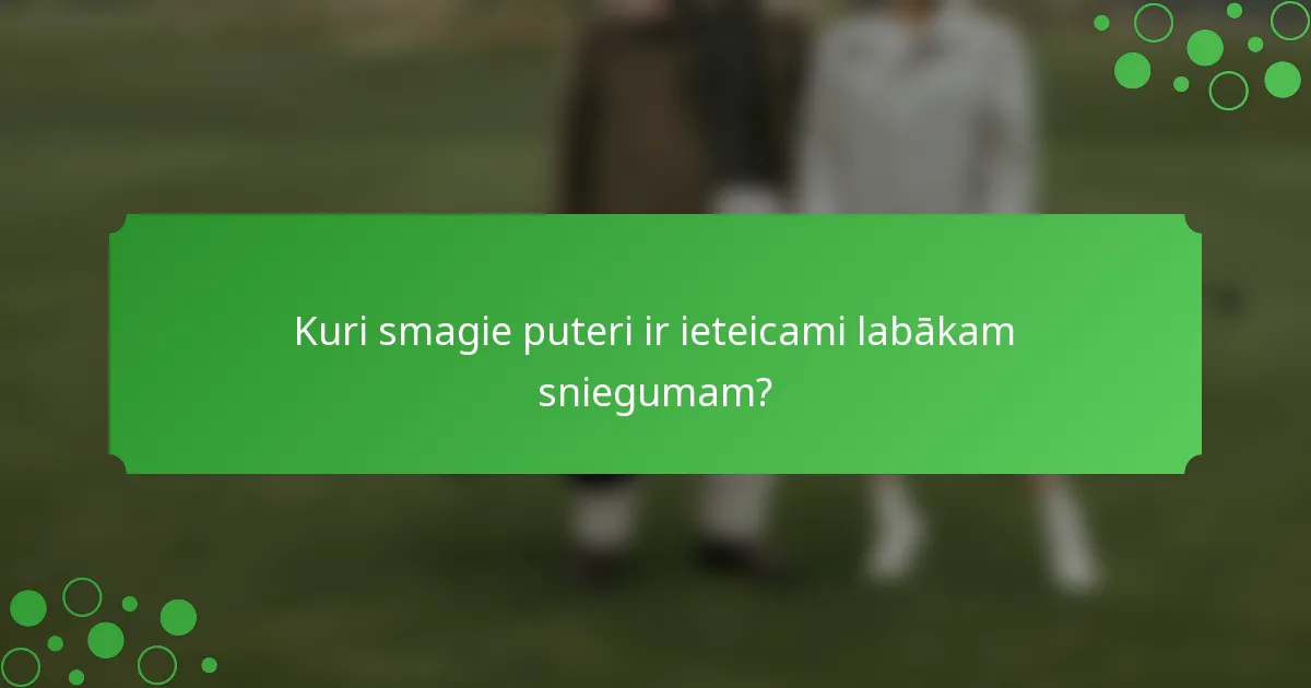 Kuri smagie puteri ir ieteicami labākam sniegumam?